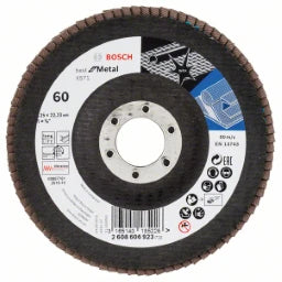 BOSCH POWER TOOLS PRO X571 Fächerschleifscheibe, 125 mm, G 60, gewinkelt, Glasfaser – 2 608 606 923
