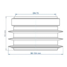 POLOPLAST PO Übergang von Spitzende auf Muffe anderer Werkst.POLO-KAL DN 75/96-104mm – 02861