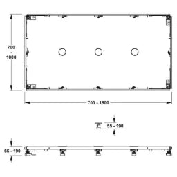 REHAU MEPA Montagerahmen Universal XL, superfl bis 100/180 (Acryl 100/160) – 18961501184