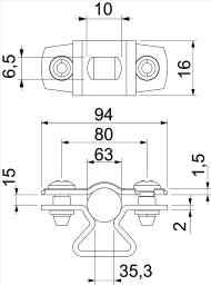 OBO Abstandschelle mit Langloch 53-63mm Stah l galvanisch verzinkt – 1362788
