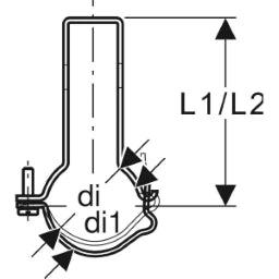 GEBERIT GE Pluvia Rohrschelle verstellbar d56mm, zu Tragschiene – 363.861.00.1
