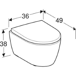 GEBERIT SANITAER Geberit iCon Set WWC-T Rimfree weiß verkürzte Ausladung, EFF3, mit Sitz – 502.381.00.1