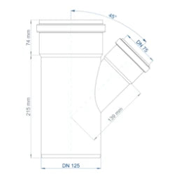 POLOPLAST PO Abzweig POLO-KAL NG DN 125/75/45Grad – 02233