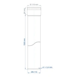 POLOPLAST PO Steckmuffenrohr POLO-KAL XS DN 110/1500 – 102044