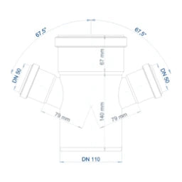 POLOPLAST PO Doppelabzweig POLO-KAL NG DN 110/50/67Grad – 02260