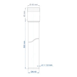 POLOPLAST PO Steckmuffenrohr POLO-KAL XS DN 40/500 – 102012