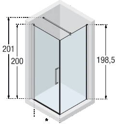 NOVELLINI Novellini Passion Pendeltür f.Seitenw. 87-89/200cm, chrom, ESG – BPPADUNPT3FSW