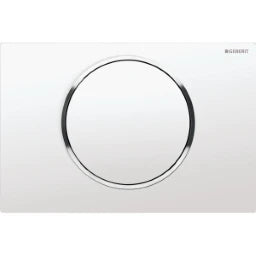 GEBERIT GE Betaetigungsplatte Sigma10 Spuel/Stop weiss-glanz-weiss, round – 115.758.KJ.5