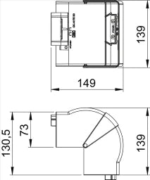OBO Außeneck variabel 70x130mm Polycarbonat/ Acrylnitril-Butadien-Styrol reinweiß RAL – 6274410