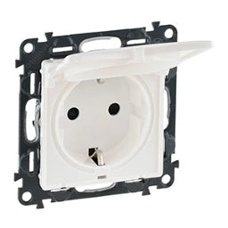 LEGRAND Valena Life Schutzkontaktsteckdose Klapp deckel. EBS Farbe: Ultraweiß – 753117