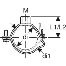 GEBERIT GE PE Rohrschelle d 125mm verzinkt mit Gewindemuffe M10 368843 – 368.843.00.2