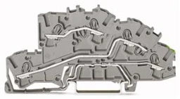WAGO Installationsetagenklemme L/L/PE 4 mm², grau – 2003-7645