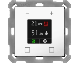 MDT KNX 55 x 55 mm Temperaturregler mit Display reinweiß glänzend Up – SCN-RTR55S.01
