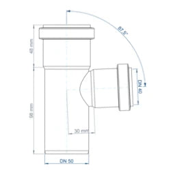 POLOPLAST PO Abzweig POLO-KAL NG DN 50/40/87Grad – 02214