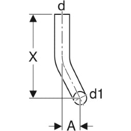GEBERIT GE Spuelbogen rechts gekroepft 90 Gr. DR8 weiss – 118.113.11.1