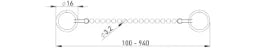 SCHMIDT STEDO KUGELKETTENGARN. 30 CM, 3,2 MM, MS VERCHR.,2 RINGE MONT. – 720748