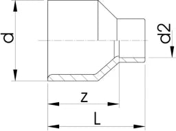 FISCHER GEORG GF Reduktion lang PVC-U d 63x50 – 721910358
