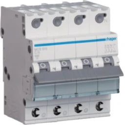 HAGER LS-Schalter 3P+N 6kA C-10A QC 4M – MCS610