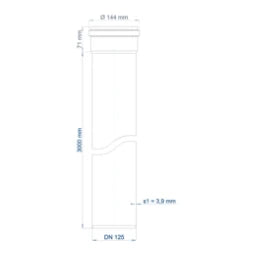 POLOPLAST PO Steckmuffenrohr POLO-KAL NG DN 125/3000 – 02056