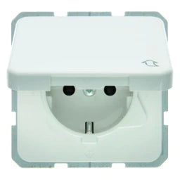 BERKER Steckdose SCHUKO mit Klappdeckel wg Up I P44 polarweiß glänzend – 471509