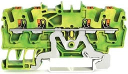 WAGO 4-Leiter-Schutzleiterklemme mit Drücker 2,5 mm², grün-gelb – 2202-1407