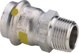 VIEGA Viega Sanpress Inox G-Übergangsstück 0211 (Gas) in d22 x R1 Edelstahl – 486 761