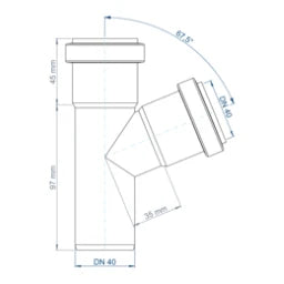 POLOPLAST PO Abzweig POLO-KAL NG DN 40/40/67Grad – 02207