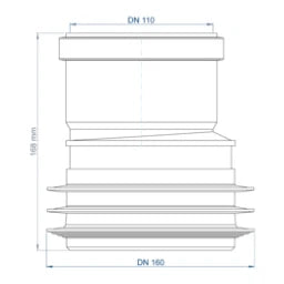 POLOPLAST PO Übergangsrohr innen/innen POLO-KAL DN 160/110 – 02366