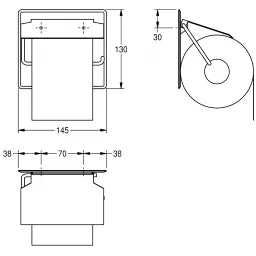 KWC AUSTRIA KWC WC-Rollenhalter 145x130x25mm Aufputzmontage – 2000057045