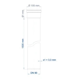 POLOPLAST PO Steckmuffenrohr POLO-KAL NG DN 90/1500 – 02074
