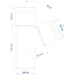 POLOPLAST PO Abzweig POLO-KAL 3S DN 50/50/67Grad – 102507