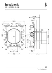 HERZBACH Herzbach Logic Plus-Box Einbaukörper Wanne / Brause / Thermostat – 11.110000.1.09