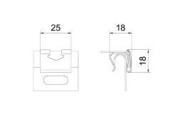 OBO Deckelklammer für Deckel ungelocht 19x25 x19 Edelstahl, rostfrei A2 1.4310 blank, – 6052810