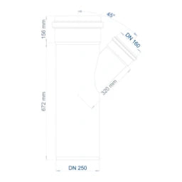 POLOPLAST PO Abzweig POLO-KAL NG DN 250/160/45Grad – 02975