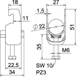 OBO Bügelschelle 2056 16-22mm Stahl tauchfeu erverzinkt – 1186716