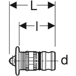 GEBERIT GE Mepla Rohr-Endstopfen PVDF d16mm, pressbar, unloesbar – 621.000.00.5