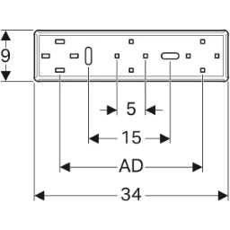 GEBERIT GE Mapress Gaszaehlerplatte verstellbar, verzinkt, H90mm – 91096