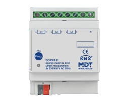 MDT Energiezähler 3-fach 20 A, Direktmessung 4TE REG, 230/400 V AC – EZ-0320.01