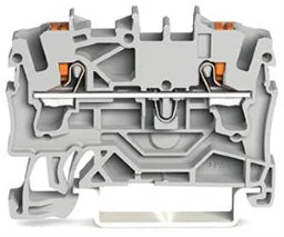 WAGO 2-Leiter-Durchgangsklemme mit Drücker 2,5 mm², grau – 2202-1201