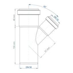 POLOPLAST PO Abzweig POLO-KAL NG DN 50/32/45Grad – 02209