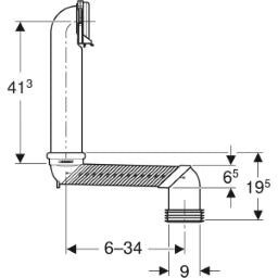 GEBERIT GE WC-Etagenbogengarnitur Monolith – 131.088.29.1