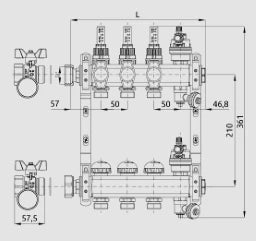 VOGEL&NOOT VoNo Floortec Edelstahlverteiler AFC-V f. 7 HK – F7MCSD074AKAC70