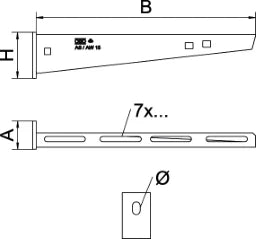 OBO Wand- und Stielausleger mit angeschweißt er Kopfplatte B110mm Stahl tauchfeuerver – 6420656