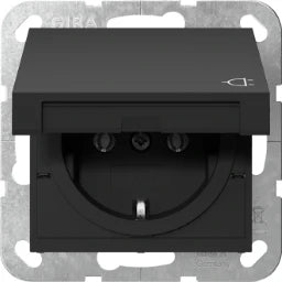 GIRA SCHUKO KD System 55 Schwarz m – 4454005