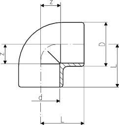 FISCHER GEORG GF Winkel 90° PP-H d 40 – 727100109