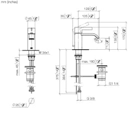 DORNBRACHT DO Waschtisch-Einhandbatterie mit Ablaufgarnitur IMO 33500671 Schwarz matt – 33 500 671-33