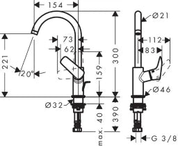 HANSGROHE HG Logis Waschtischmischer 210 Schwenkauslauf, chrom – 71130000
