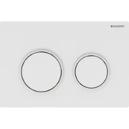 GEBERIT GE Betaetigungsplatte Omega20 2-Mengen KS, weiss/weissmatt/weiss, round – 115.085.11.1