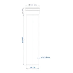 POLOPLAST PO Steckmuffenrohr POLO-KAL NG DN 125/500 – 02052