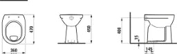 LAUFEN Laufen Pro Standklosett Flachspüler Sitzhöhe 45cm, senkrecht, LCC-weiß – H8259574000001